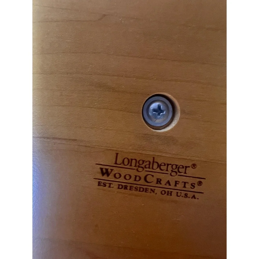 Longaberger WoodCrafts Small Rectangular Wooden Basket Lid w Knob Maple Wood